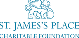 The St. James's Place Charitable Foundation logo features a blue lion emblem above the organization's name in elegant serif typeface.