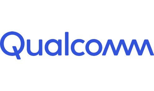 The Qualcomm logo in blue text on a white background.